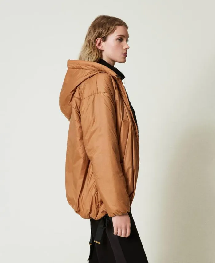 Twinset Jackets And Puffer Jackets Reversible Padded Jacket Twotone Caramel Camel Black 8211 Clothing Twinset Jackets And Puffer Jackets Reversible Padded Jacket Twotone Caramel Camel Black 8211 Clothing