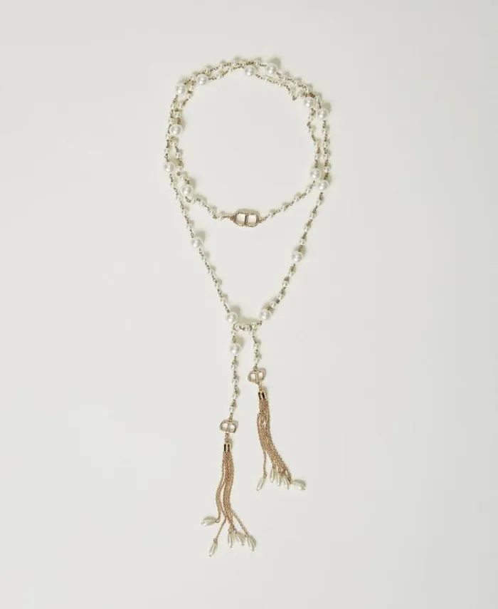 Twinset Jewellery Adjustable Necklace With Tassels Old White 8211 Accessories