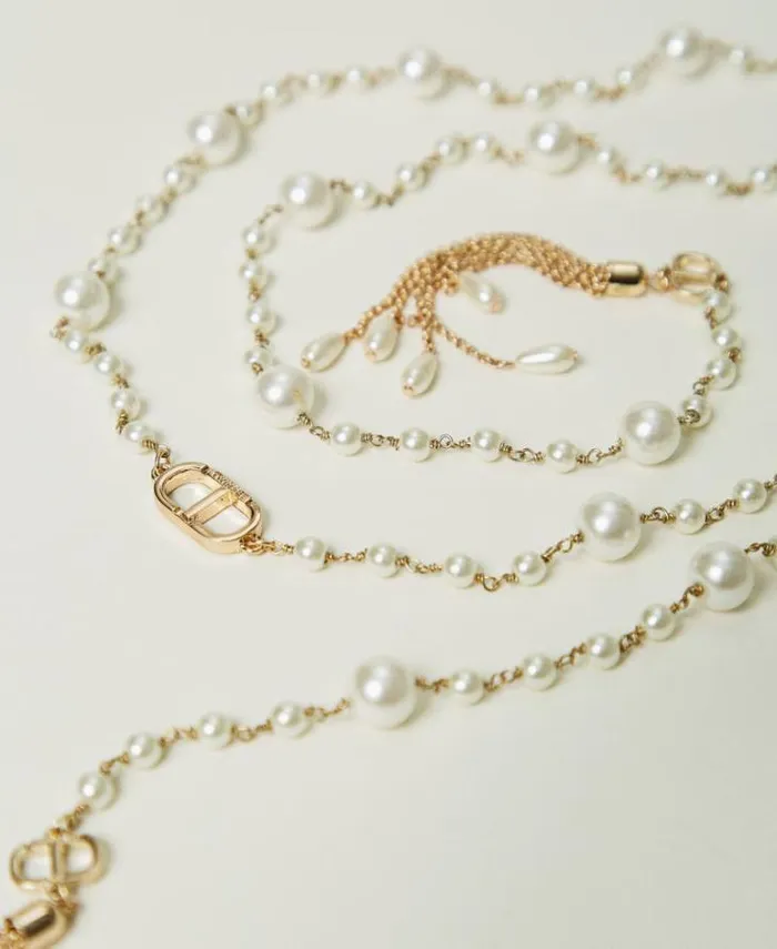 Twinset Jewellery Adjustable Necklace With Tassels Old White 8211 Accessories