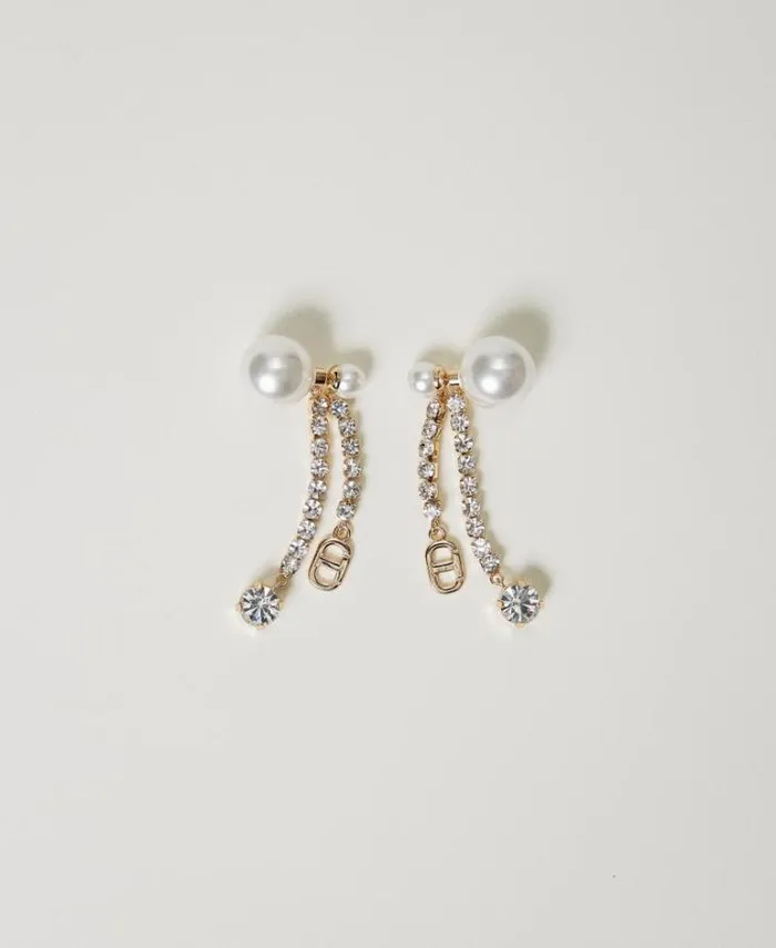 Twinset Jewellery Earrings With Pearls And Rhinestones New Gold 8211 Accessories