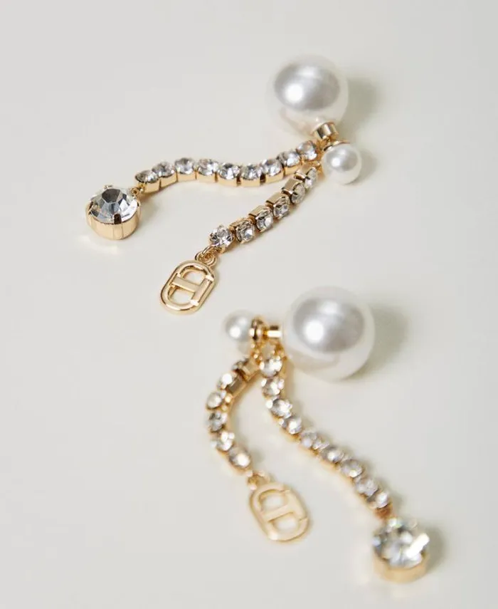 Twinset Jewellery Earrings With Pearls And Rhinestones New Gold 8211 Accessories