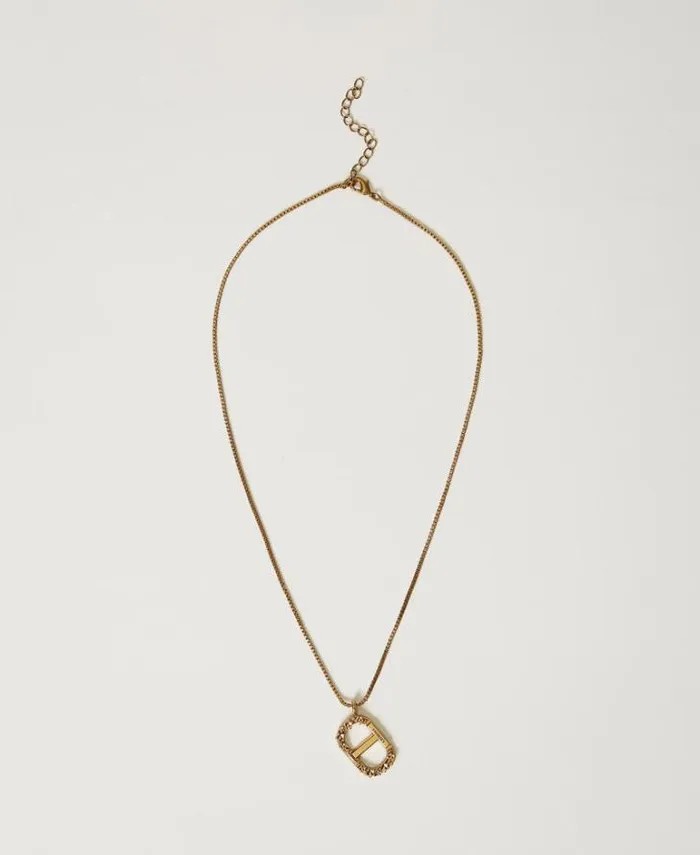 Twinset Jewellery Necklace With Floral Oval T Light Brass 8211 Accessories