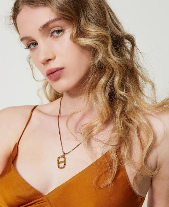 Twinset Jewellery Necklace With Floral Oval T Light Brass 8211 Accessories