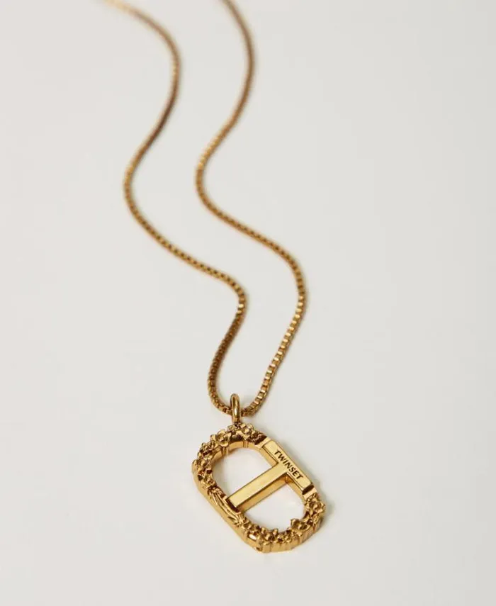 Twinset Jewellery Necklace With Floral Oval T Light Brass 8211 Accessories