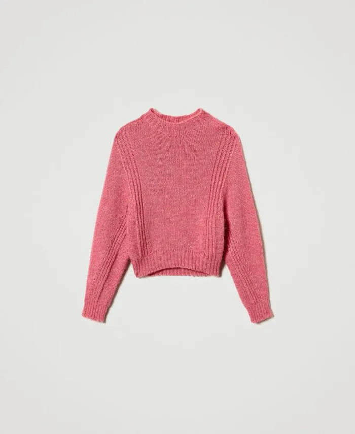 Twinset Jumpers And Cardigans Seamless Wool Blend Turtleneck Jumper 034crystal Pink034 8211 Clothing