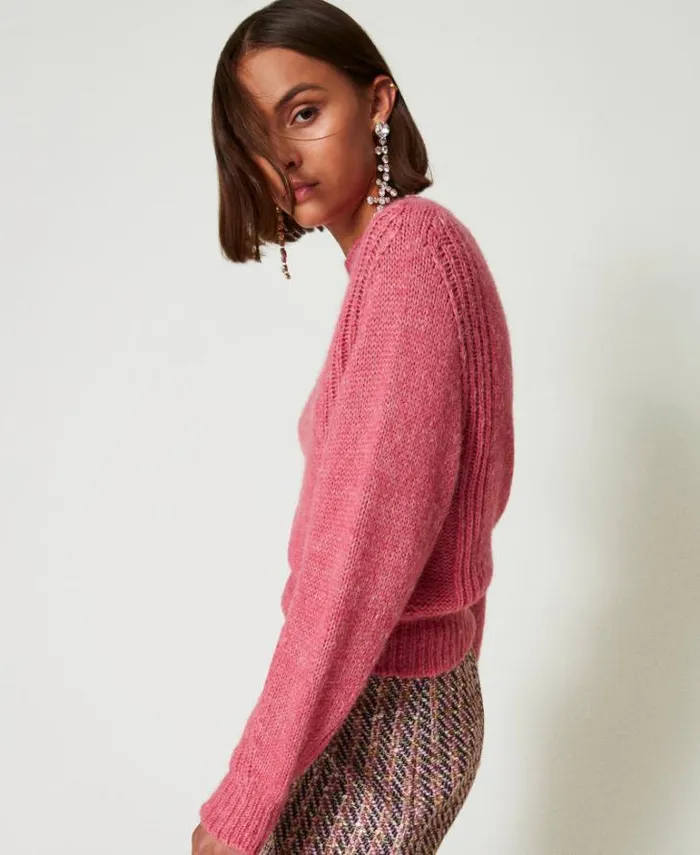 Twinset Jumpers And Cardigans Seamless Wool Blend Turtleneck Jumper 034crystal Pink034 8211 Clothing