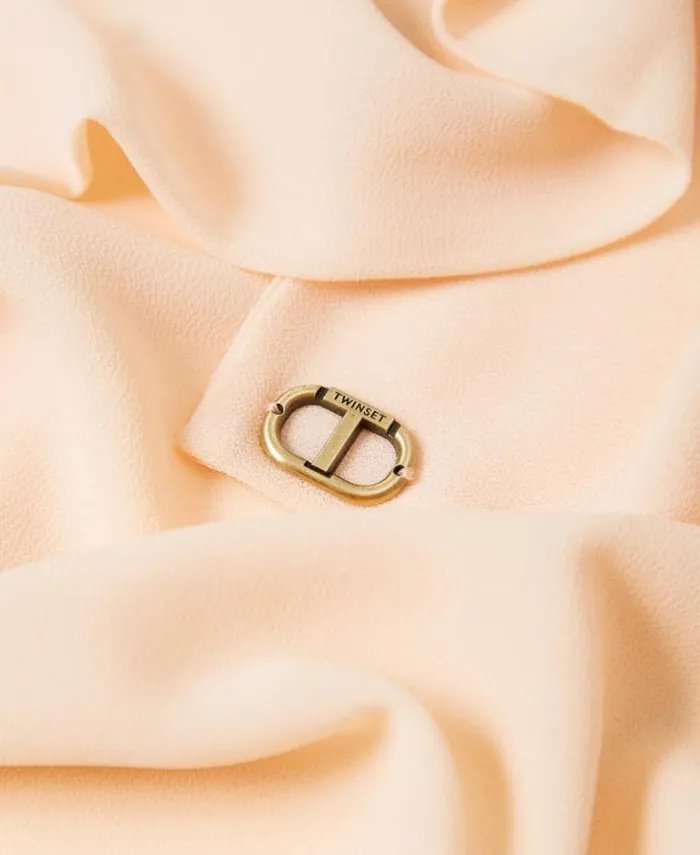 Twinset Scarves Doubled Georgette Stole Peach Pink 8211 Accessories