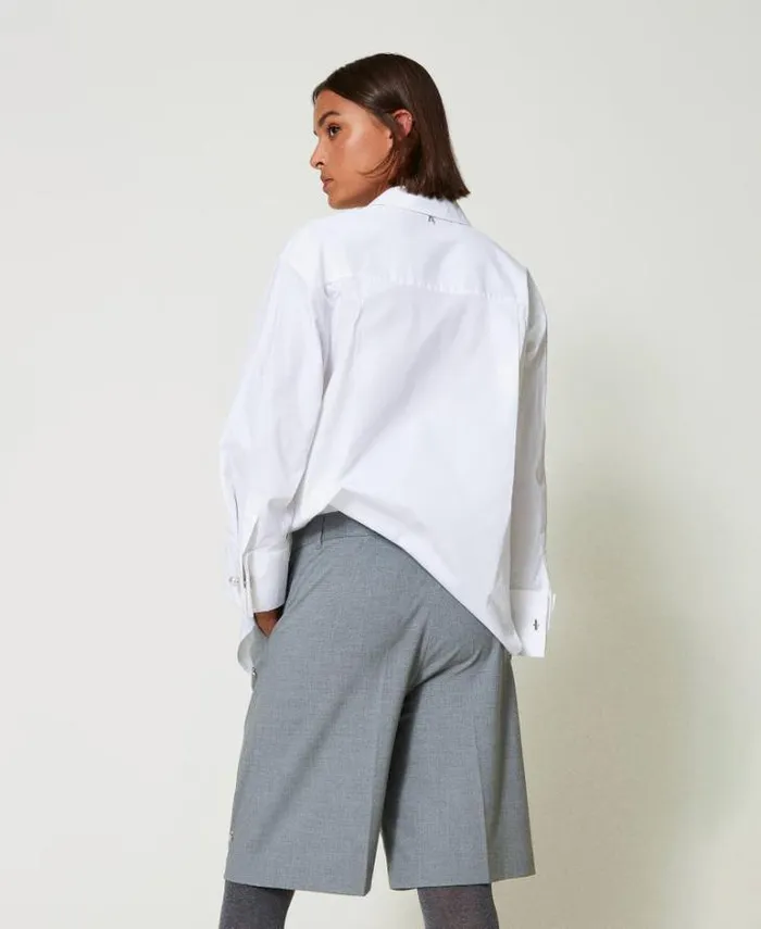 Twinset Shorts Shorts With Handmade Embroidery Melange Grey 8211 Clothing