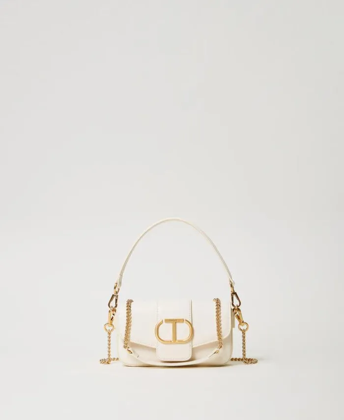 Twinset Shoulder Bags 039Amie039 Small Leather Shoulder Bag Old White 8211 Bags