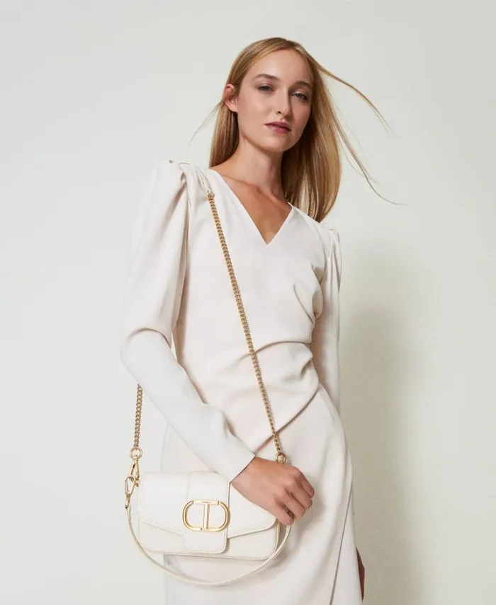Twinset Shoulder Bags 039Amie039 Small Leather Shoulder Bag Old White 8211 Bags