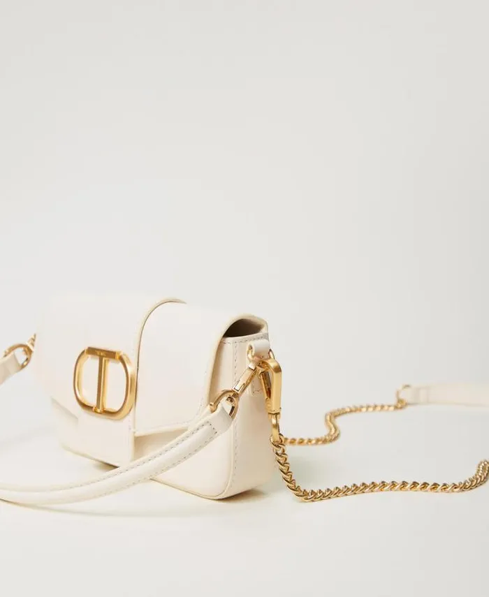 Twinset Shoulder Bags 039Amie039 Small Leather Shoulder Bag Old White 8211 Bags