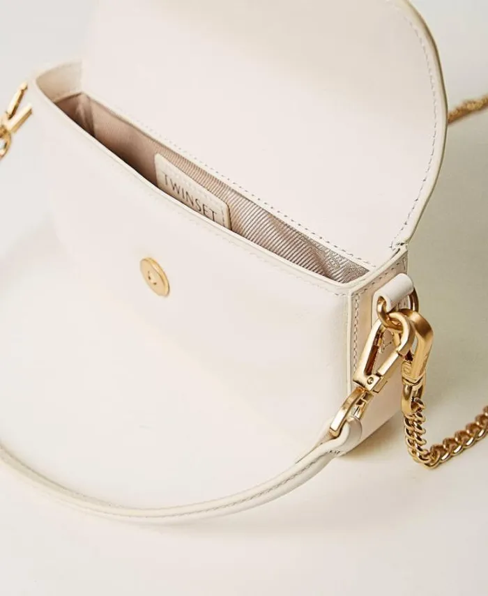 Twinset Shoulder Bags 039Amie039 Small Leather Shoulder Bag Old White 8211 Bags