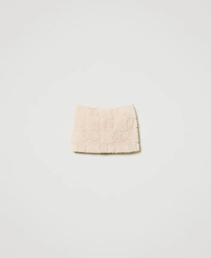 Twinset Skirts Faux Fur Miniskirt With Oval T White Cream 8211 Clothing