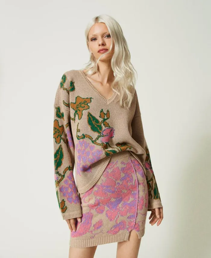 Twinset Skirts Treeblend Yarn Jacquard Mini Skirt 034iced Coffee034 Brown Jacquard Blurred Hearts 8211 Clothing Twinset Skirts Treeblend Yarn Jacquard Mini Skirt 034iced Coffee034 Brown Jacquard Blurred Hearts 8211 Clothing