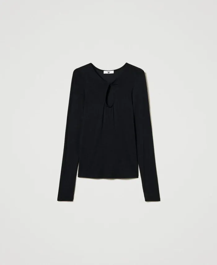 Twinset TShirts And Tops Tshirts With Cutout Black 8211 Clothing