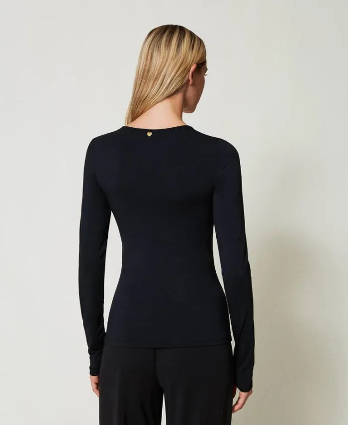 Twinset TShirts And Tops Tshirts With Cutout Black 8211 Clothing
