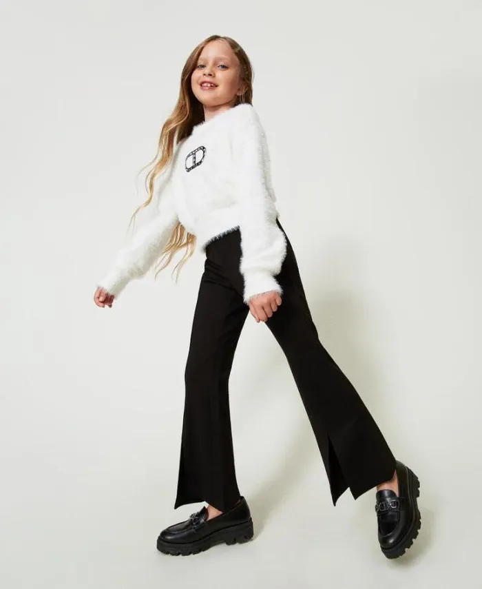 Twinset Trousers And Jeans Flared Trousers With Slit Black 8211 Girl