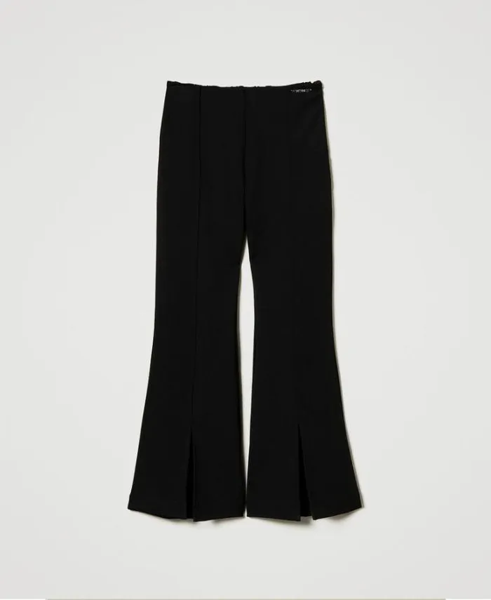 Twinset Trousers And Jeans Flared Trousers With Slit Black 8211 Girl