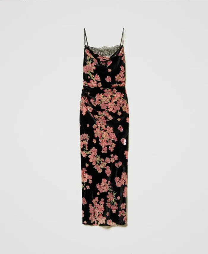 Twinset Underwear And Nightwear Floral Dvor Velvet Slip Multicolour Blooming 8211 Clothing