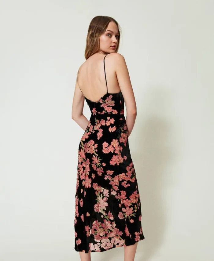 Twinset Underwear And Nightwear Floral Dvor Velvet Slip Multicolour Blooming 8211 Clothing