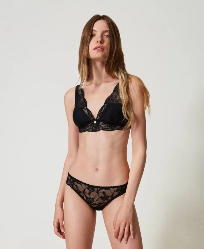 Twinset Underwear And Nightwear Lace Brazilian Briefs Black 8211 Clothing