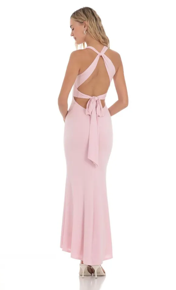 Twist VNeck Maxi Dress Pink Women LUCY IN THE SKY Maxi Dresses Twist VNeck Maxi Dress Pink Women LUCY IN THE SKY Maxi Dresses