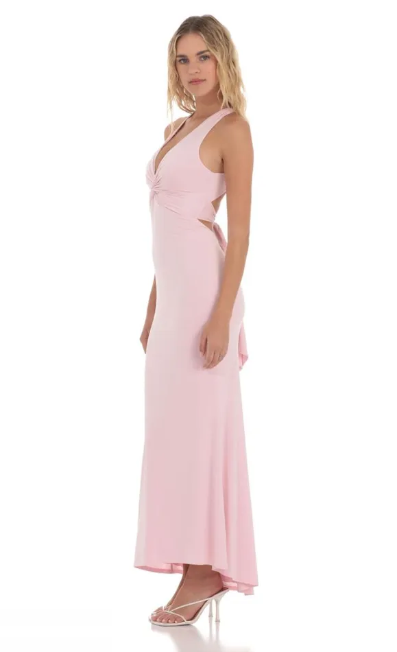 Twist VNeck Maxi Dress Pink Women LUCY IN THE SKY Maxi Dresses Twist VNeck Maxi Dress Pink Women LUCY IN THE SKY Maxi Dresses