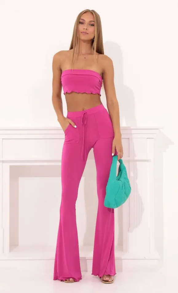 Two Piece Pant Set Pink Women LUCY IN THE SKY Pants