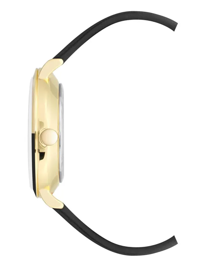 TwoTone Bezel Strap Watch Black Women Nine West Straps