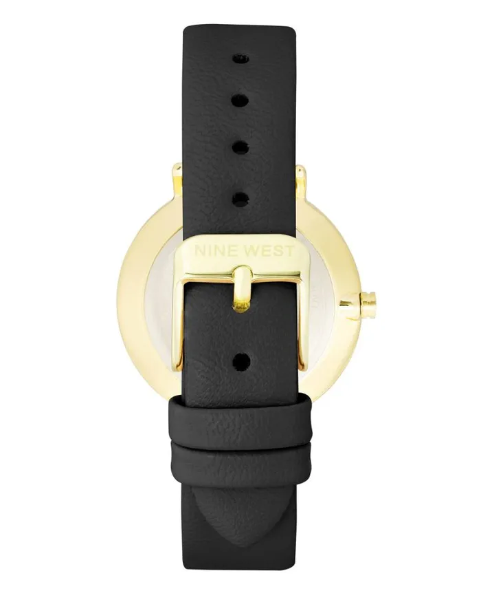 TwoTone Bezel Strap Watch Black Women Nine West Straps