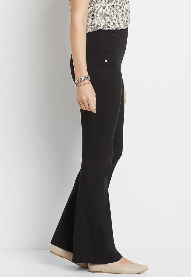 Ultra High Rise Black Bengaline Flare Pant Women Maurices Bottoms