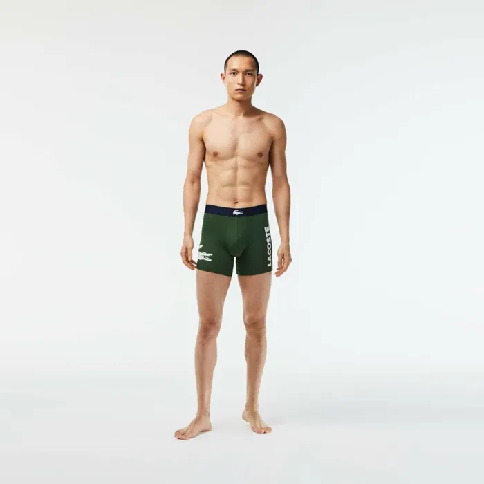 Underwear and Socks Men Lacoste Mens Crocodile Waist Long Stretch Cotton Boxer Brief 3Pack Green Navy Blue White P52 Underwear and Socks Men Lacoste Mens Crocodile Waist Long Stretch Cotton Boxer Brief 3Pack Green Navy Blue White P52