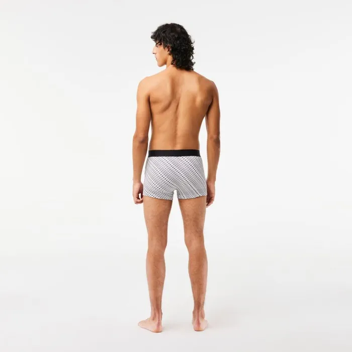 Underwear and Socks Men Lacoste Mens Lacoste X Netflix Branded Trunks White Black Au8