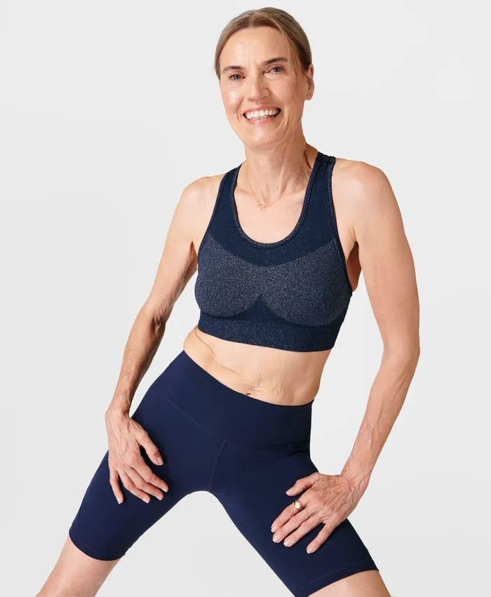 Underwear Stamina Lurex Sports Bra Navy Blue Sweaty Betty Women