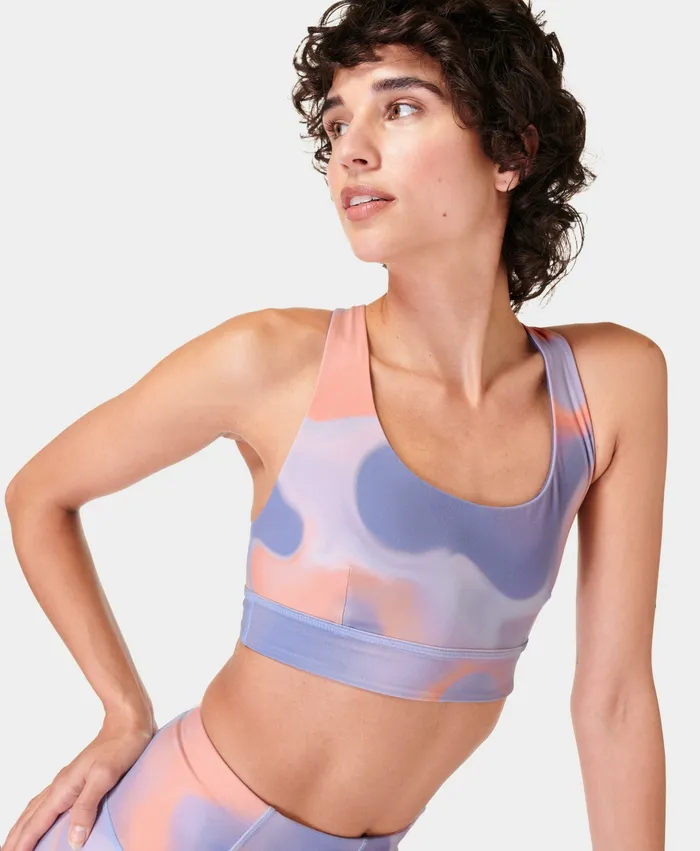 Underwear Super Soft Reversible Yoga Bra Orangecloudprint Endlessblue 8211 Sweaty Betty Women