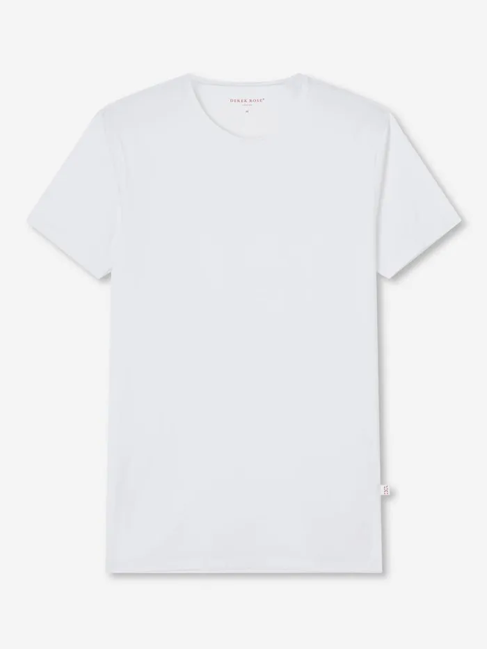 Underwear TShirts Men Derek Rose Underwear TShirt Jack Pima Cotton Stretch White