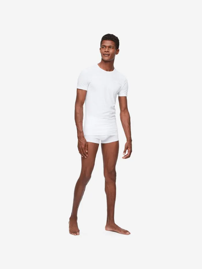 Underwear TShirts Men Derek Rose Underwear TShirt Jack Pima Cotton Stretch White