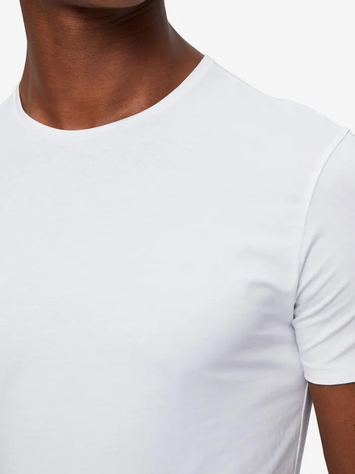 Underwear TShirts Men Derek Rose Underwear TShirt Jack Pima Cotton Stretch White