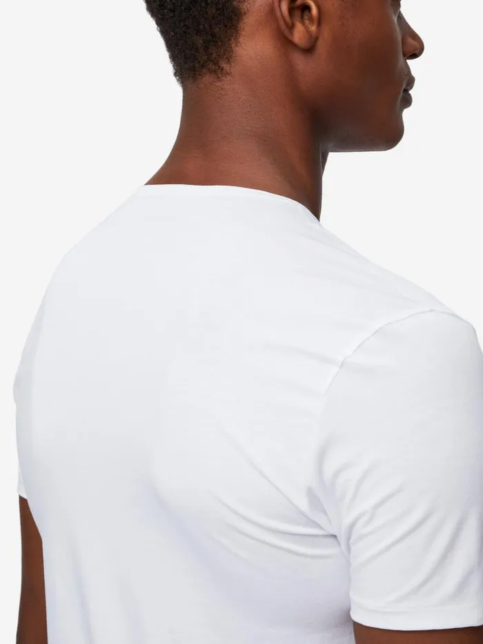 Underwear TShirts Men Derek Rose Underwear TShirt Jack Pima Cotton Stretch White
