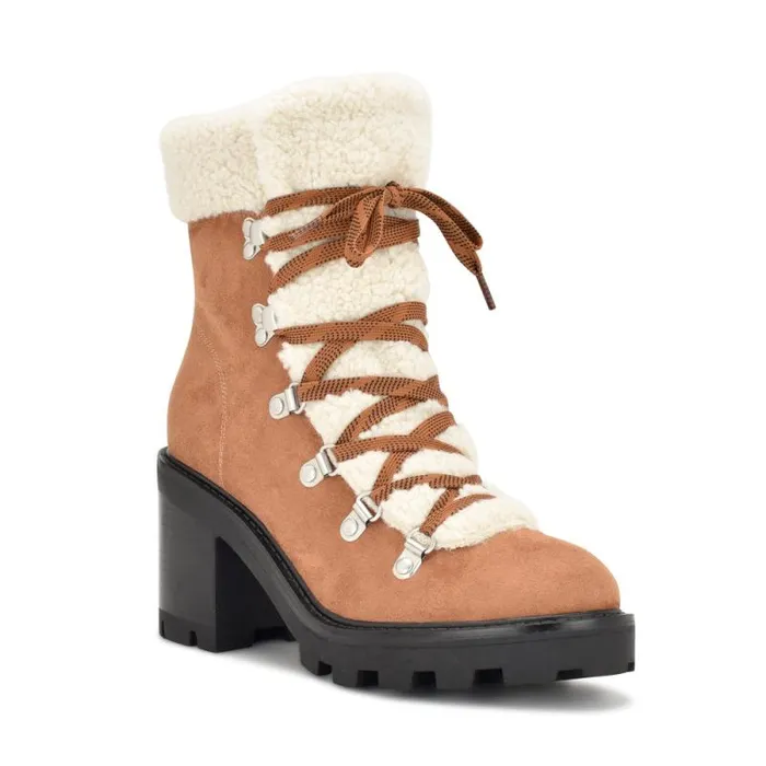 Unise Lug Sole Booties Brown Suede Women Nine West Boots and Booties Unise Lug Sole Booties Brown Suede Women Nine West Boots and Booties
