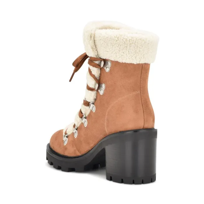 Unise Lug Sole Booties Brown Suede Women Nine West Boots and Booties Unise Lug Sole Booties Brown Suede Women Nine West Boots and Booties