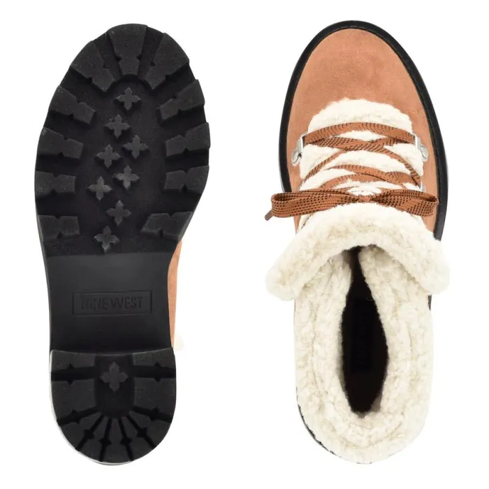 Unise Lug Sole Booties Brown Suede Women Nine West Boots and Booties Unise Lug Sole Booties Brown Suede Women Nine West Boots and Booties