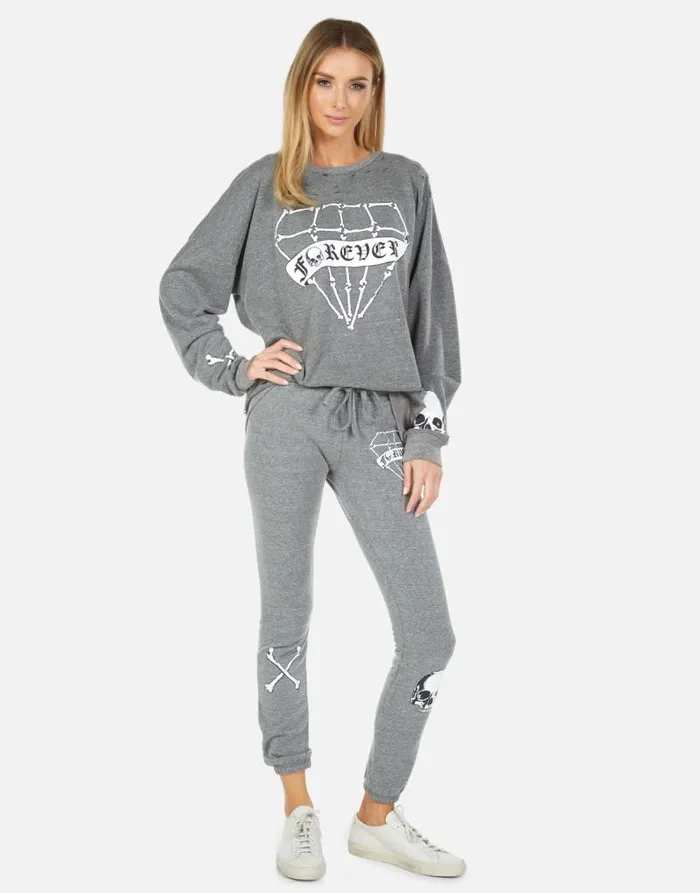 Uri Bone Diamond Heather Grey Women Lauren Moshi Long Sweatpants