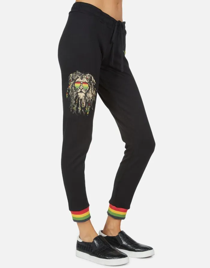 Valencia Rasta Lion Black Women Lauren Moshi Long Sweatpants