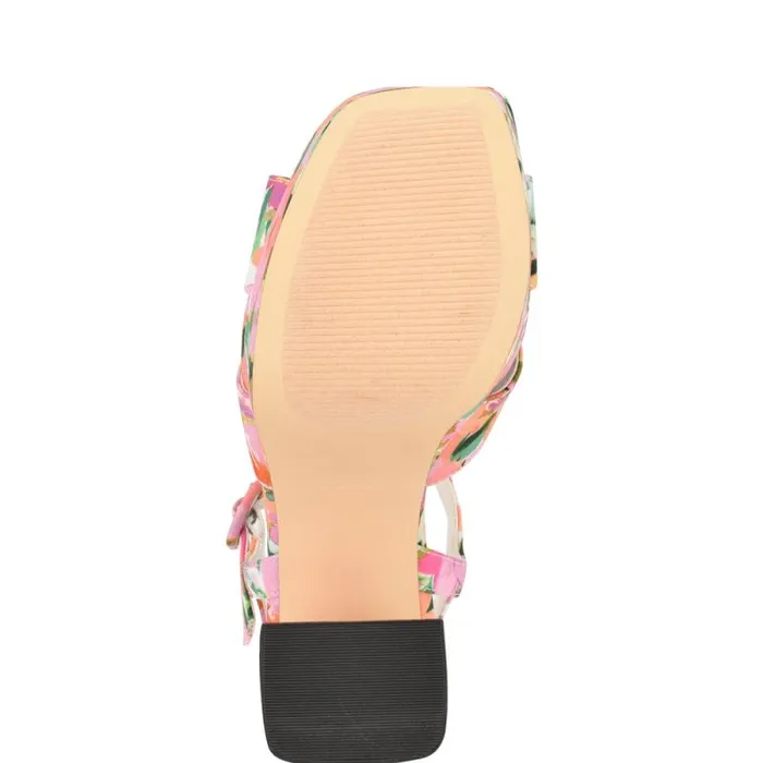 Vallen Strappy Platform Sandals Pink Floral Women Nine West Sandals Vallen Strappy Platform Sandals Pink Floral Women Nine West Sandals