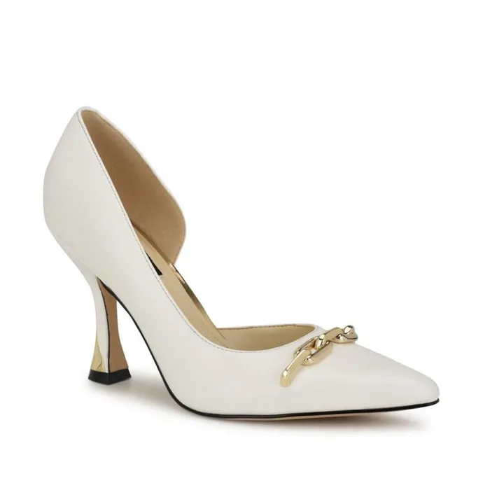 Vampe D039Orsay Chain Pumps White Women Nine West Heels