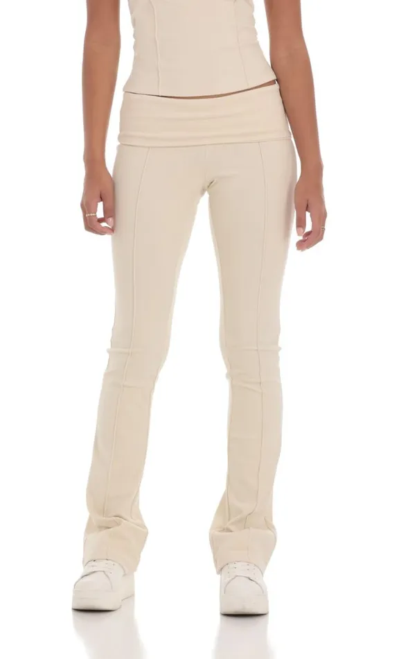 Velour Two Piece Set Cream Women LUCY IN THE SKY Tops Velour Two Piece Set Cream Women LUCY IN THE SKY Tops