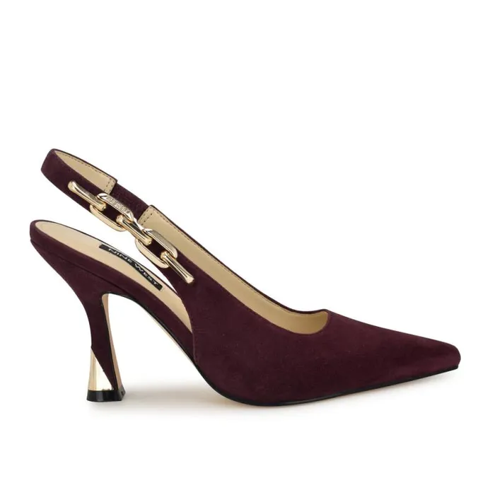 Veroni Slingback Pumps Dark Red Suede Women Nine West Heels