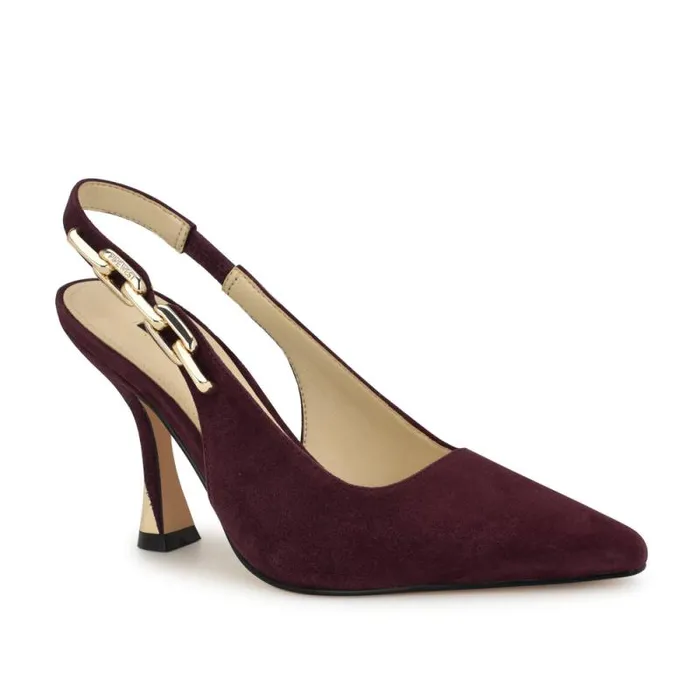 Veroni Slingback Pumps Dark Red Suede Women Nine West Heels Veroni Slingback Pumps Dark Red Suede Women Nine West Heels