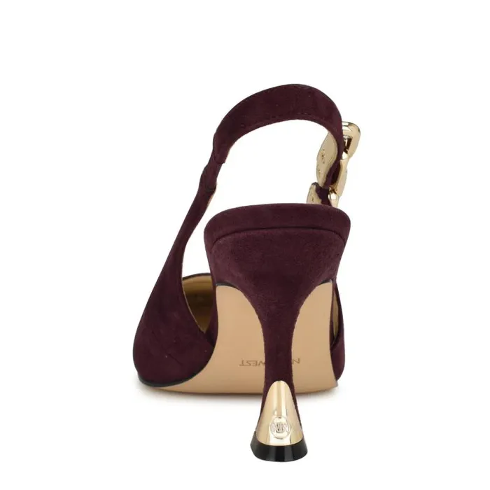 Veroni Slingback Pumps Dark Red Suede Women Nine West Heels Veroni Slingback Pumps Dark Red Suede Women Nine West Heels